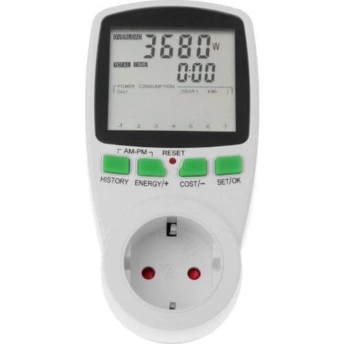 LCD EU Digital Meter Voltage Wattmeter Power Electricity Consumption Analyzer