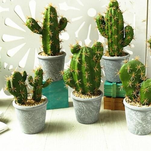 1PCS Fake Plant Decorative Beautiful Realistic Potted Plants Fake Desktop Cactus Landscape Decor for Office Home Decoration