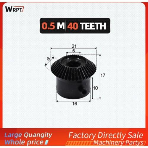 1 pcs 0.5module 40 teeth 0.5M40T bevel gear motor spindle 6mm bevel gear/standard bore bevel gear/90 degree