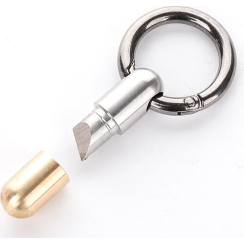 1pcs Capsule Shape Stainless Steel Mini Pocket Wallet Keychain Knives Survival Tool Cutter for Outdoor Sports Dropshipping