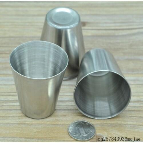 100pcs 2oz Stainless Steel Cups Mini Glasses Shots for Whisky Wine Outdoor Practical Drinkware
