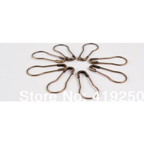 1000 pcs Pear Shaped bronze-coloured copper metal safety pins brass safety pins length (20mm)