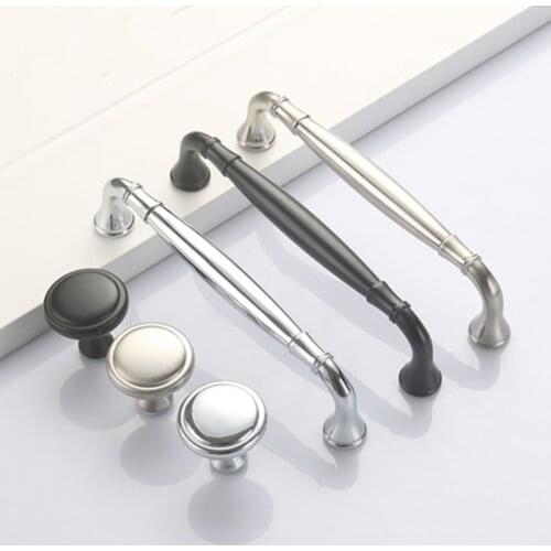 128 160 192 256mm modern simple fashion chrome silver wardrobe kitchen cabinet Lengthen handle black stain nickel drawer knob 5"