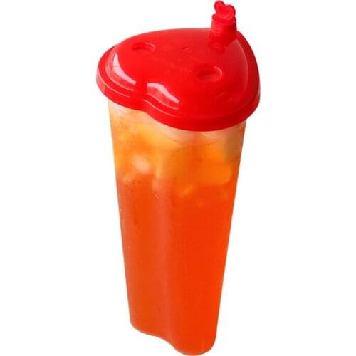 50pcs High quality heart shape couple favors drinking plastic cups Valentines Day party dessert cups disposable cup with lid