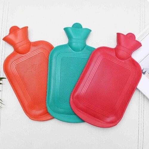 500ML Rubber Hot Water Bottle Bag Silicone Portable Thicken Solid Color Home Winter Hand Feet Warmer Girls Pocket Color Random