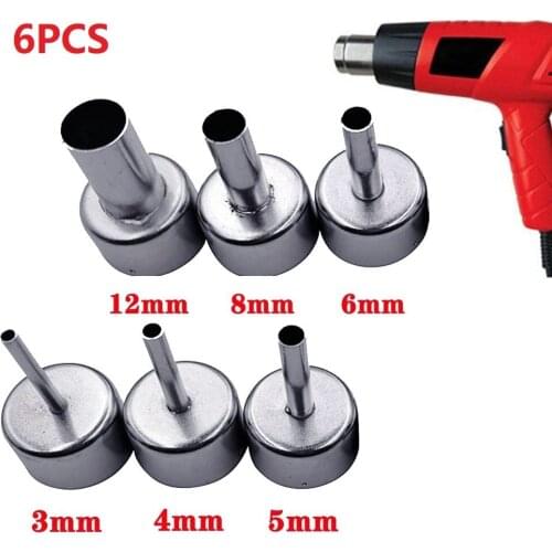 6Pcs/Set Universal Hot Air Station Round Nozzles Soldering Welding Tool For Hot Air Gun 85885A 858D 868 878 Heat Resistant 22mm