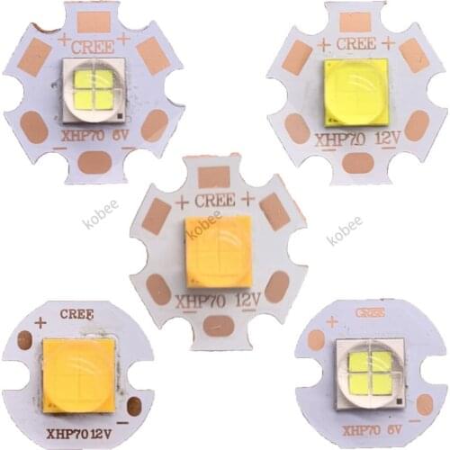 7070 6V 12V 4Chips 20W LED Emitter Diode Led replace Cree MKR XHP70 XHP50 LED Emitter 3000K 6500K with 16MM 20mm Copper PCB