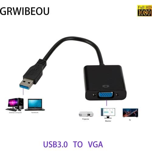 USB 3.0 to VGA Adapter External Video Card Mirror Display Extend Display Converter for Win 7/8/10 Desktop Laptop PC 1080p