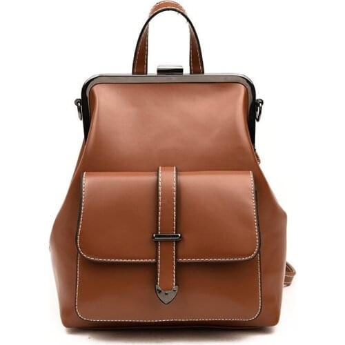 Brand 2019 Retro Hasp Back Pack Bags PU Leather Backpack Women School Bags For Teenagers Girls Luxury Small Backpacks