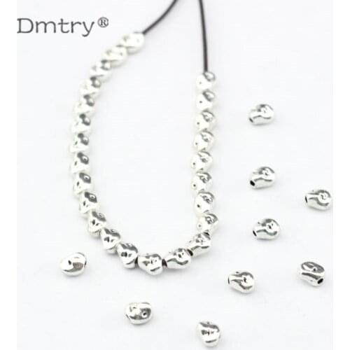 Dmtry 50g/lot Fashion Jewelry Beads Ancient Silver Beads Irregular Small Hole Beads For Necklace Bracelet Making Diy Gift LC0156