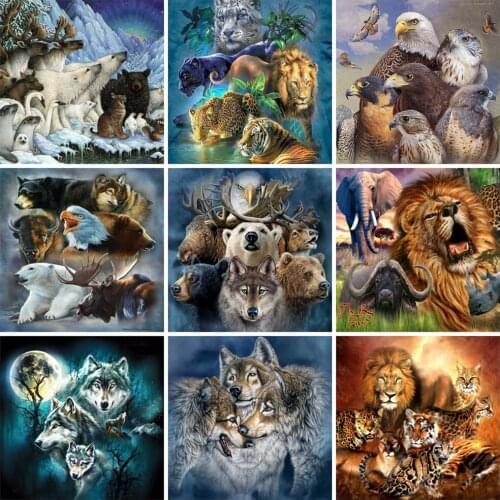 EverShine Diamond Painting Full Square Animals Cross Stitch Diamond Embroidery Sale Wolf Picture Rhinestones Handicraft Gift