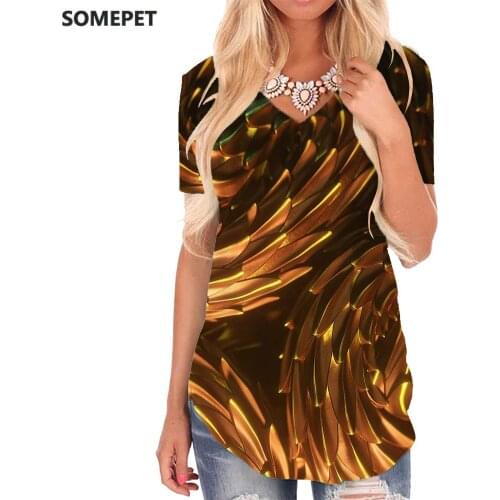 SOMEPET Harajuku T-shirt women Pattern V-neck Tshirt Art Tshirts Printed Womens Clothing Punk Rock Casual Tops New High Quality