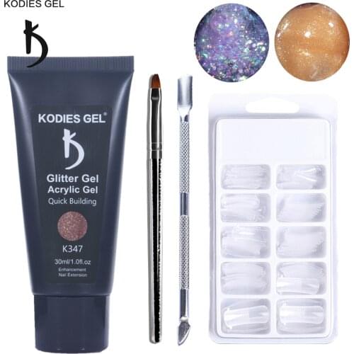 KODIES GEL Poly UV Gel Kit 4 PCS/Set Manicure Nail Art Extension Acrylic Builder Gels Polish Semi Permanent Varnish False Tips