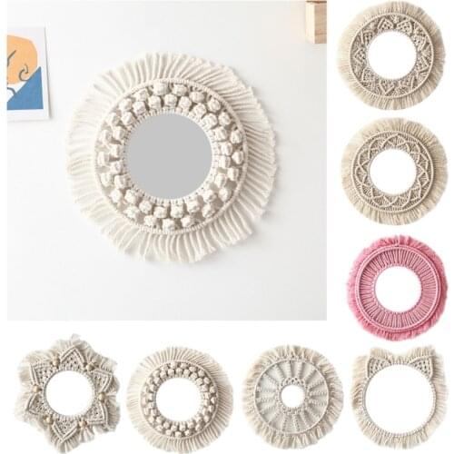 Macrame Tapestry Wall Hanging Decorative Mirror Bohemia Creative Home Art Wall Decorations Boho Decor Home