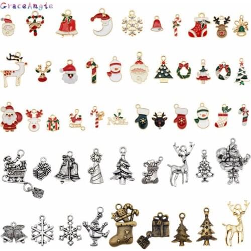 GraceAngie 10pcs christmas enamel charms Enamel Charms JewelryHandmade Pendants Jewelry Making Handmade DIY Bracelet Earrings