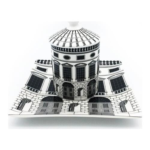 Candelero de Milán, Plato decorativo para cena, Castillo de Neuschwanstein, portavelas, tarro decorativo, platillo decorativo