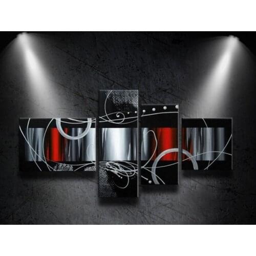 High quality 100%Hand-painted Modern Abstract oil painting On Canvas Wall Art For Home Office Decoration 4pcs/set No framework