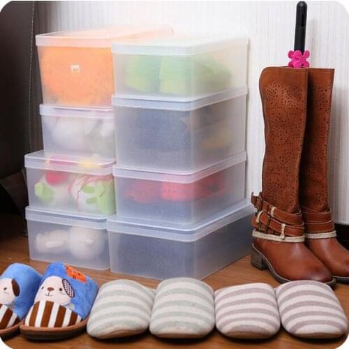 Crystal Transparent Shoe Organizer Thickening Plastic Shoe Storage Box Multifunctional Shoes Sundries Finishing Box