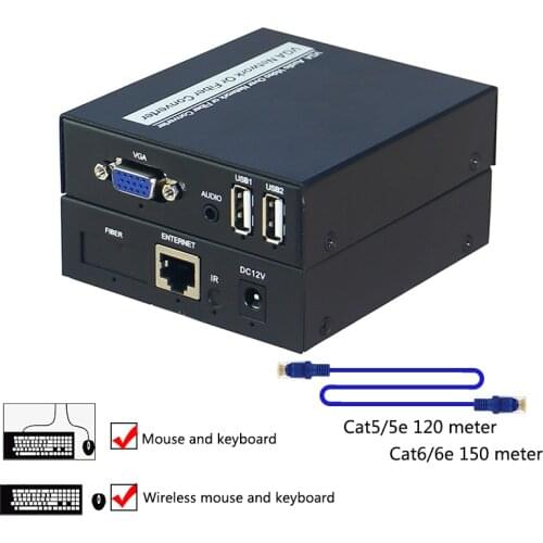 VGA usb kvm Extender over IP/TCP UTP/STP CAT5e/6 Rj45 LAN Network VGA mouse and keyboard extender VGA USB Splitter