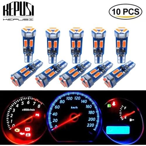 10PCS T5 Led Bulb W3W W1.2W Led Auto Side Wedge Dashboard Instrument Lamp Bulb Car Board Instrument Panel Lamp
