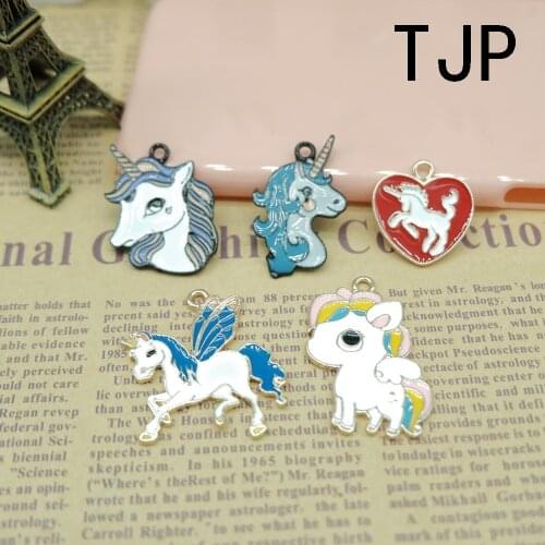 Kawaii unicorn horse Charms Pendants for DIY decoration bracelets necklace earring key chain Jewelry Making