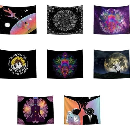 Spaceman Astronaut Wall Hanging Tapestry Hippie Psychedelic Polyestry Printed Tapestries Bedroom Background Decor Wall Carpet