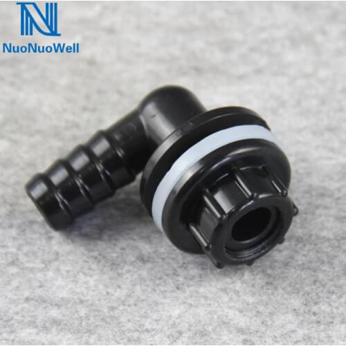 NuoNuoWell 3/8'' Barbed Pagoda Connector Aquarium Elbow Bulkhead Fish Tank Drainage Adaptor For 14mm Soft Pipe DIY