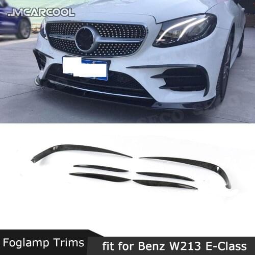 Carbon Fiber Front Bumper Air Vent Trims Cover Splitters For Mercedes-Benz E Class W213 E250 E300 E400 Sport Sedan 2017-2019