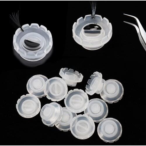 100Pcs Eyelash Extension Glue Cup Lash Blossom Lift Quick Flowering Plastic Eyelash Glue Holder Eyelashes Adhesive Stand Cup