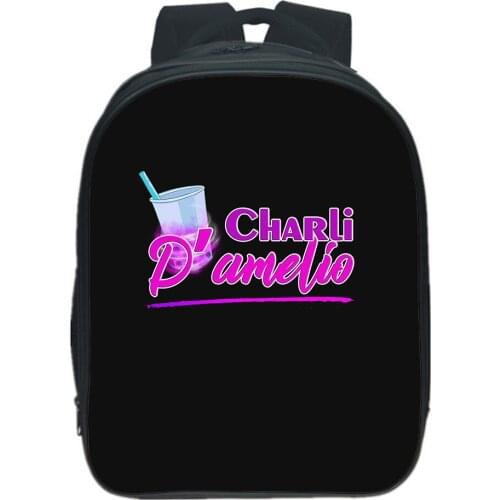 Charli Damelio Backpack Teenager Student Backpack Boys Girls Schoolbag Children Knapsack Ice Coffee Splatter Printing Rucksack