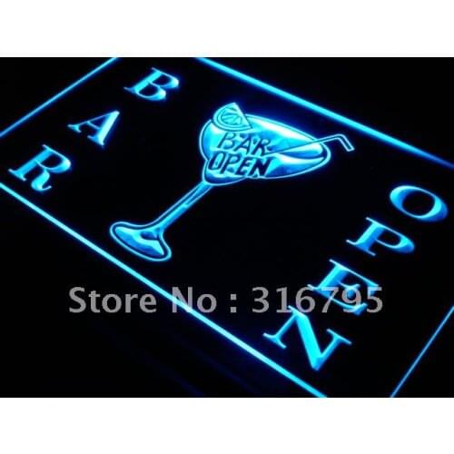 S031 Bar Open Beer Cocktails Pub LED Neon Light Light Signs On/Off Switch 20+ Colors 5 Sizes
