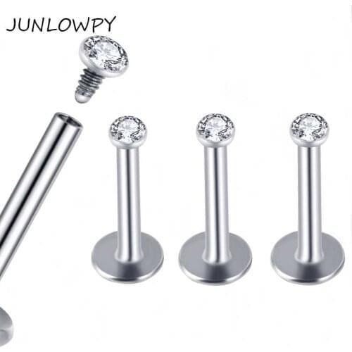 JUNLOWPY Lip Piercing 2/2.5/3mm 16G Tragus Helix Earring Cartilage Labret Stud Body Jewelry Piercing oreja cartilago labret ring