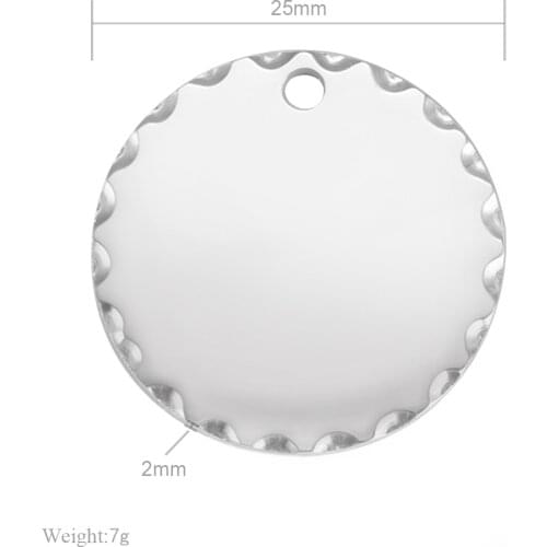 MYLONGINGCHARM 25pcs/lot Custom your design or words for free, 25mm Round Disc, Bracelet Charms with hammered Fringe Hole 1.2mm