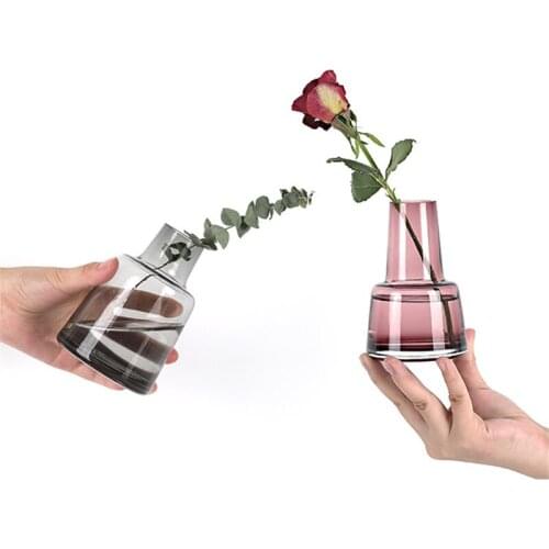 Nordic wind tower glass vase creative flower arrangement flower Living room Ornaments flower vase home decoration gift