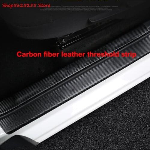 Carbon Fiber Leather Threshold Strip For Mazda CX5 CX-5 Accessories 2019 2020 2017 2018 Anti-stepping Door Sill Protection