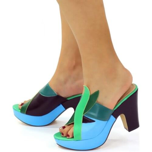 Wonderful colorful women high heel shoes with leaves style african pumps for dressing CR2131,heel 10CM
