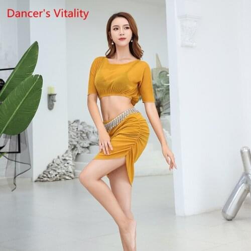 Belly Dance Competition Clothing Women Beginner Sexy Water Yarn Skirt Practice Set Oriental Dance Costume Set