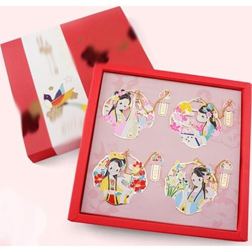 1 set Chinese Style Metal Bookmarks Classical Style Girl Cartoon Cosplay Prop Decor Women Men Christmas Gift New