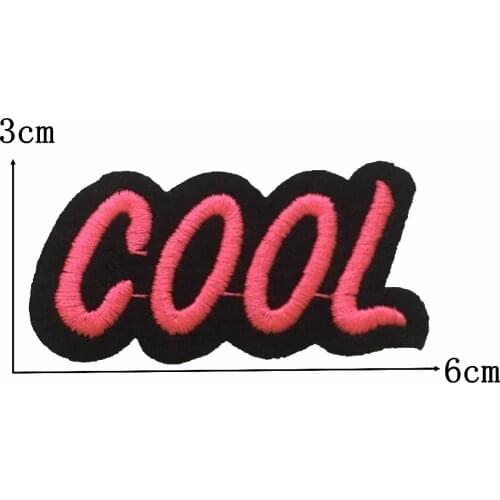 10Pieces Pink COOL Applique Embroidery Patches Iron on Girl Patch Embroidered Clothes Parches termoadhesivos para ropa