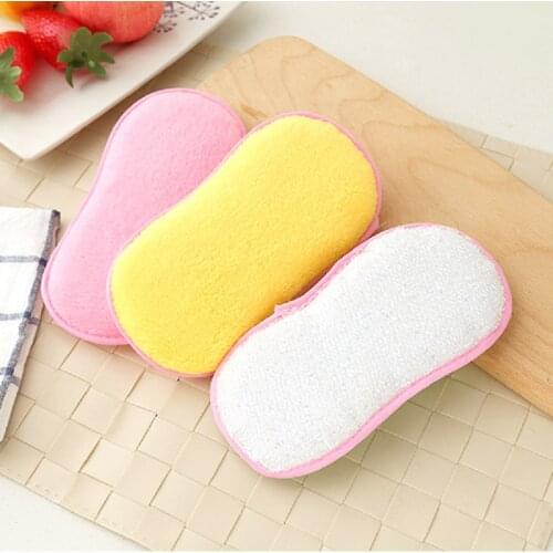 3/6/9 PCS Kitchen Cleaning Sponge Dishcloth Magic Anti Grease Fiber Cleaning Sponge Dishcloth Double-sided Kitchen Accessories