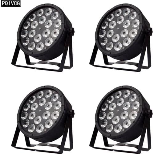 4 PCS / 18x12w Led Par Light RGBW 4-in-1 DMX512 Plastic Par Light Professional Stage Dj Light
