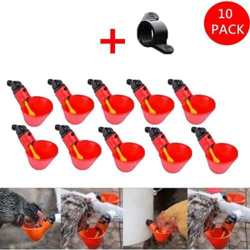 5/10Pcs Feed Automatic Bird Coop Poultry Chicken Fowl Drinker Water Drinking Cups Livestock Feeding Watering Supplies+ Screw Cap