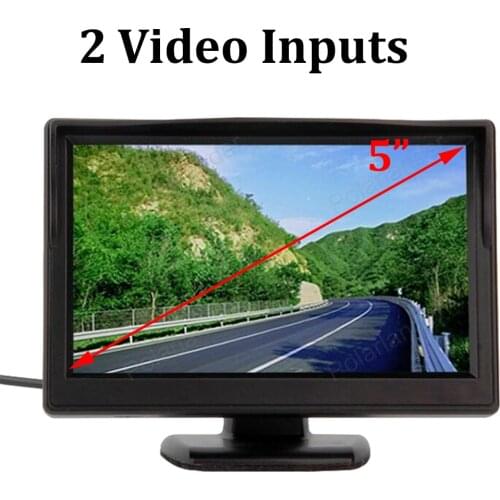 5 Inch Car Monitor TFT LCD Screen Parking Rear View Monitor Support VCD DVD rearview Camera 2 Video Inputs