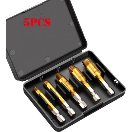 5pc Upgrade Damaged Screw Extractor Drill Bit Single Head Drill Out Broken Screw Bolt Remover Extractor Tool Set Easily Take Out