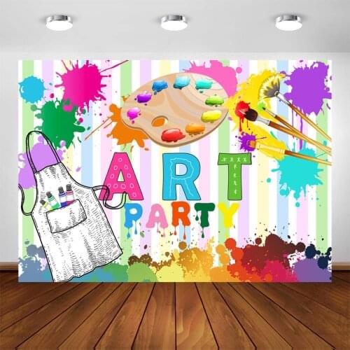 Watercolors Painting Party Backdrop Splatter Painting Art Party Photography Background Artsy Art Birthday Party Decoration Props