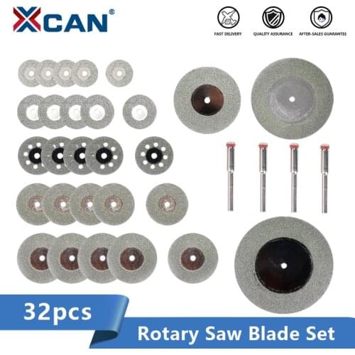 XCAN Diamond Cutting Disc 32pcs Circular Saw Blade Set Diamond Grinding Wheel for Dremel Rotary Tools Mini Cutting Disc