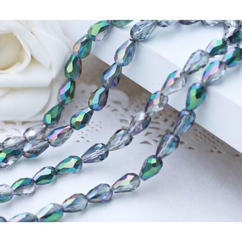 BEAUCHAMP 10*15mm 10pcs Crystal Beads Tear Drop Glass Needlework Diy Sewing Jewelry Chandelier Earrings Bracelet Accessories Diy
