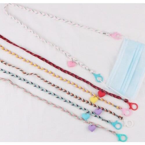 Cotton Thread Childrens Face Mask Chain Women Men Heart Glasses Chain Sunglasses Lanyards Accessories Mask Chains Necklace