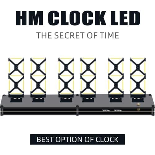 Elekstube IPS Nixie Tube Digital Clock Electronic Calendar 6 Bit LED LCD Time Photo Display Creative Retro Desk Decoration Gift