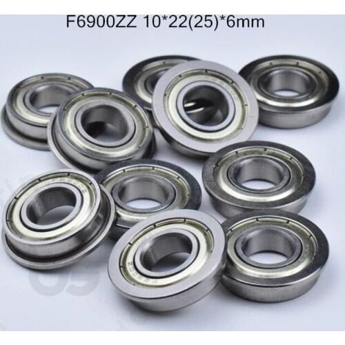 F6900ZZ 10*22(25)*6mm 10pieces bearing ABEC-5 Flange bearings 6900 F6900Z F6900ZZ chrome steel deep groove bearing
